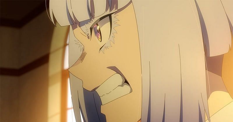 Tamaki Shiraya visibly upset in the most recent installment (Image via Bandai Namco Pictures)